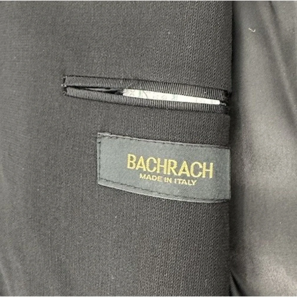 Vintage Bachrach Blazer Sport Jacket Men's 46R Black Made in Italy *See